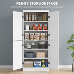 4-Door Kitchen Cabinet, ShelvesWhite