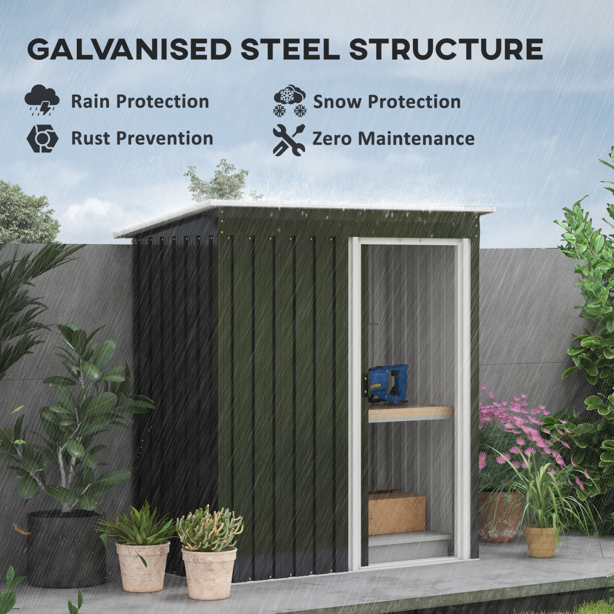 cortex-london-windsor-5-x-3ft-garden-storage-shed-sliding-door-black