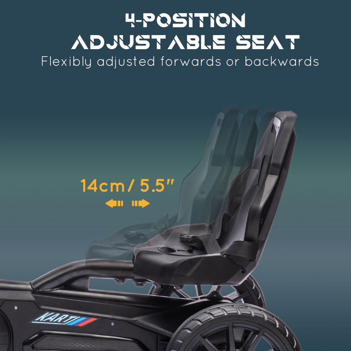 cortex-london-windsor-childrens-pedal-go-kart-black-adjustable-seat-handbrake
