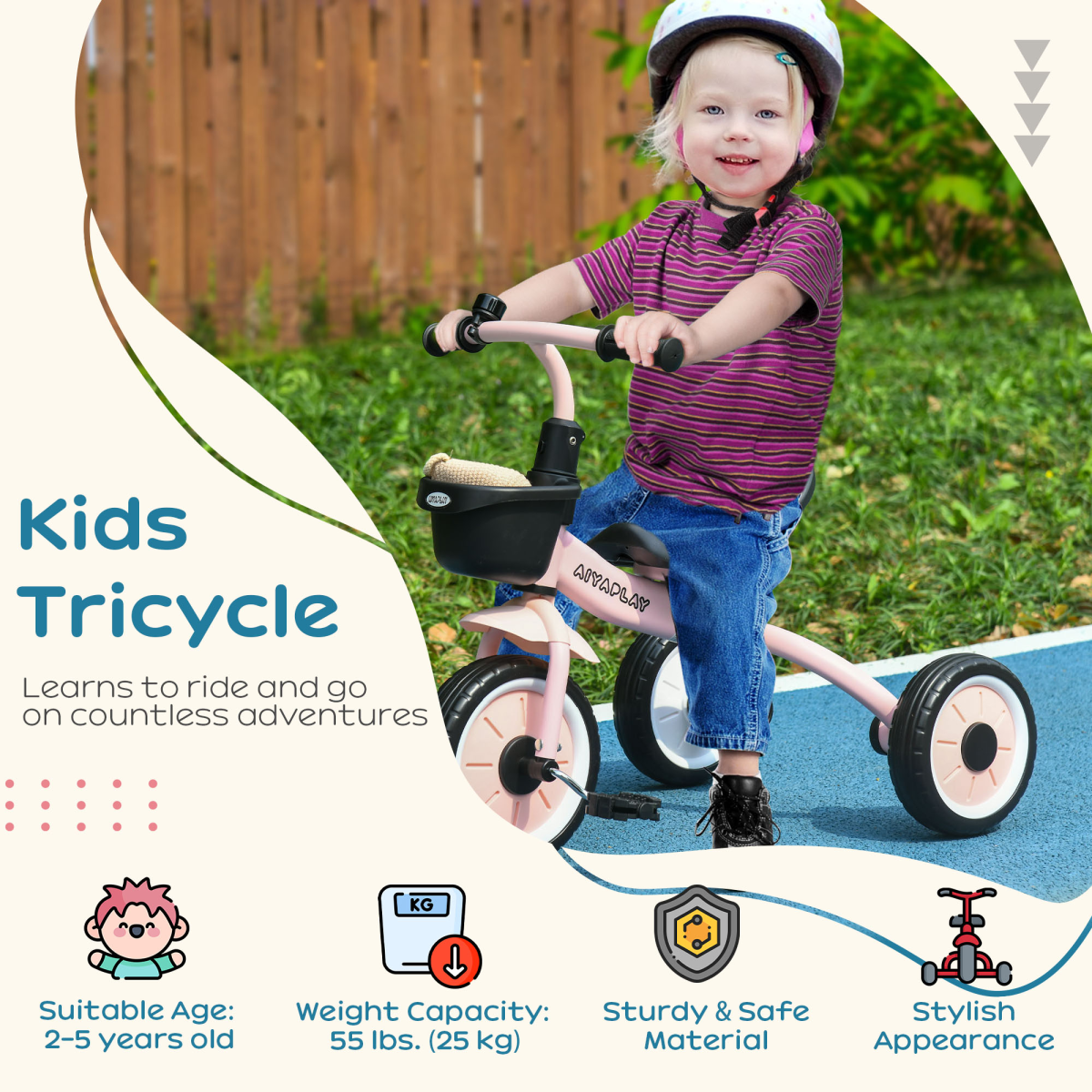 cortex-london-windsor-kids-tricycle-pink-adjustable-seat-basket-bell