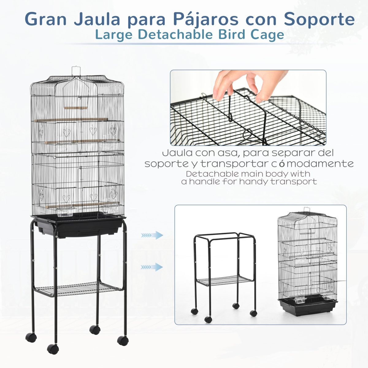 cortex-london-windsor-metal-bird-cage-with-rolling-stand-black