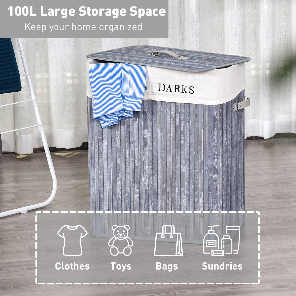 cortex-london-windsor-large-bamboo-double-section-laundry-hamper-removable-washable-bag-pu-handles