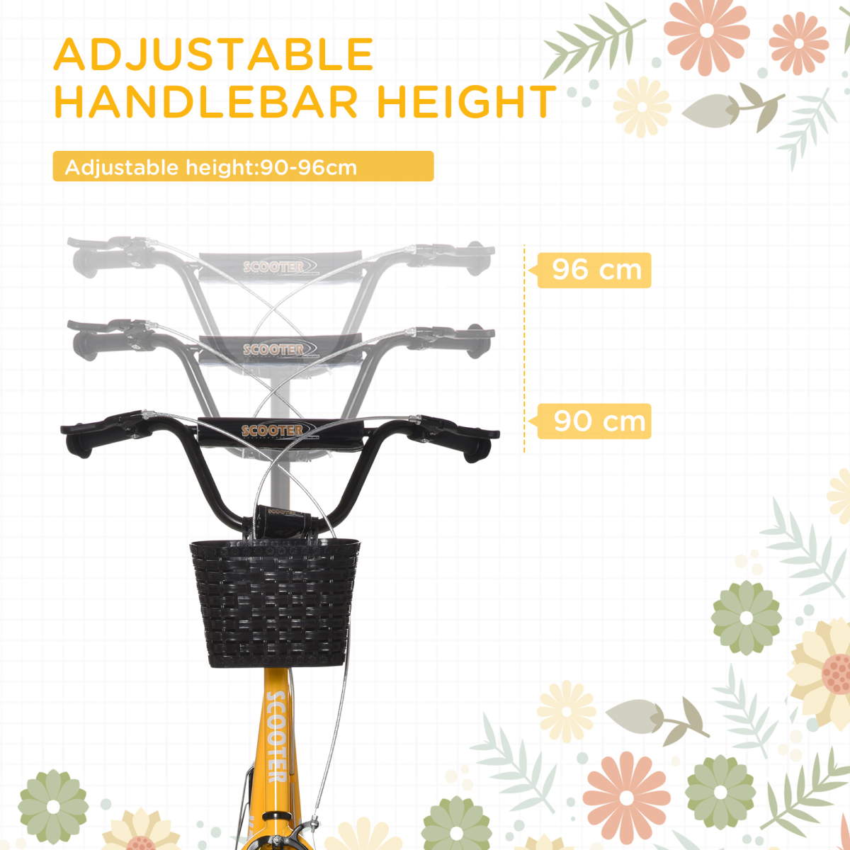 cortex-london-york-kids-adjustable-scooter-with-brakes-and-basket