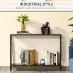 Console Table  2 Shelves MDF Steel Frame in Art Deco Square Style 76x106cm