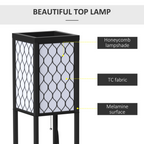 Shelf Floor Lamp W/4-tier Open Shelves Wooden, 26L x 26W x 160Hcm-Black/White