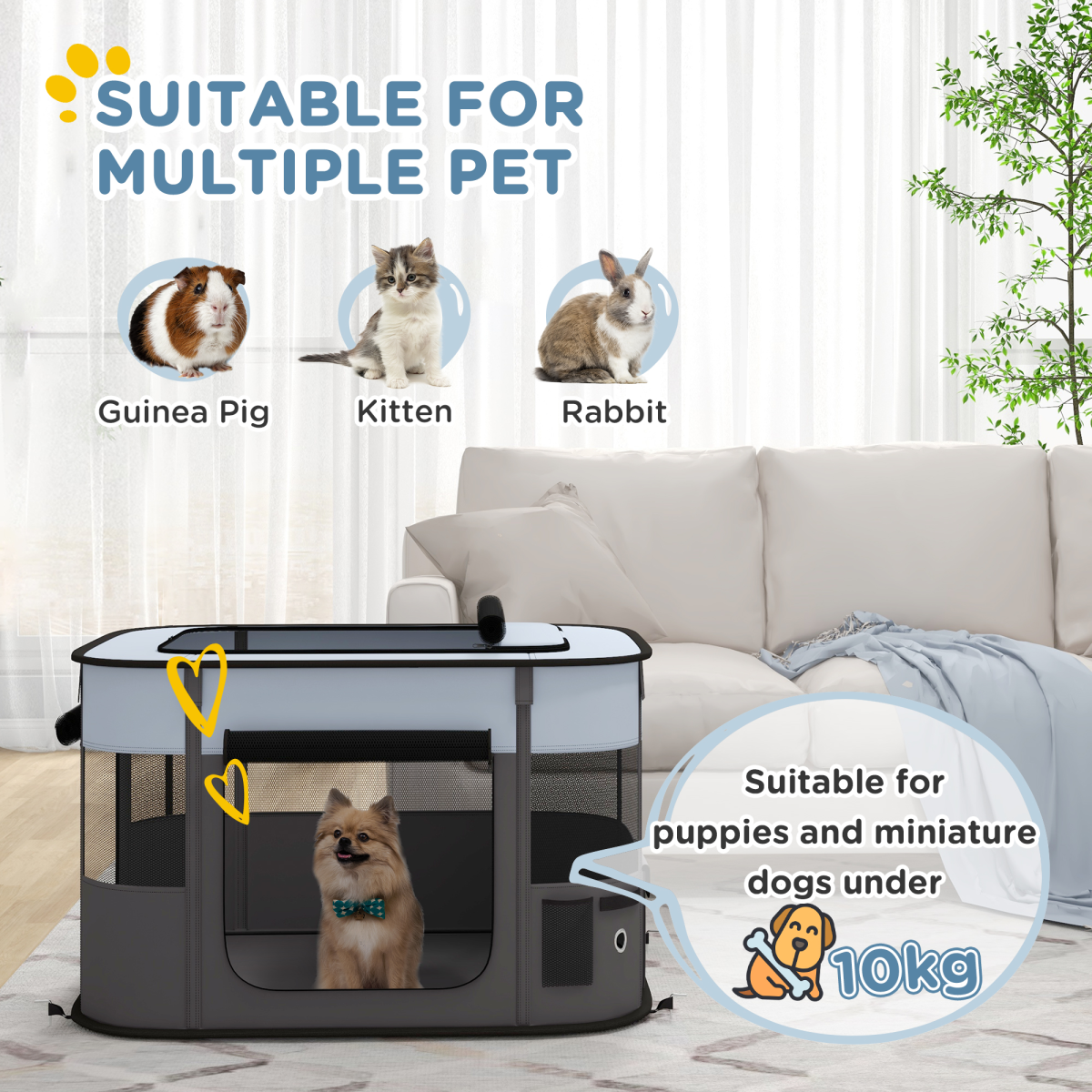cortex-london-windsor-portable-small-pet-playpen-grey