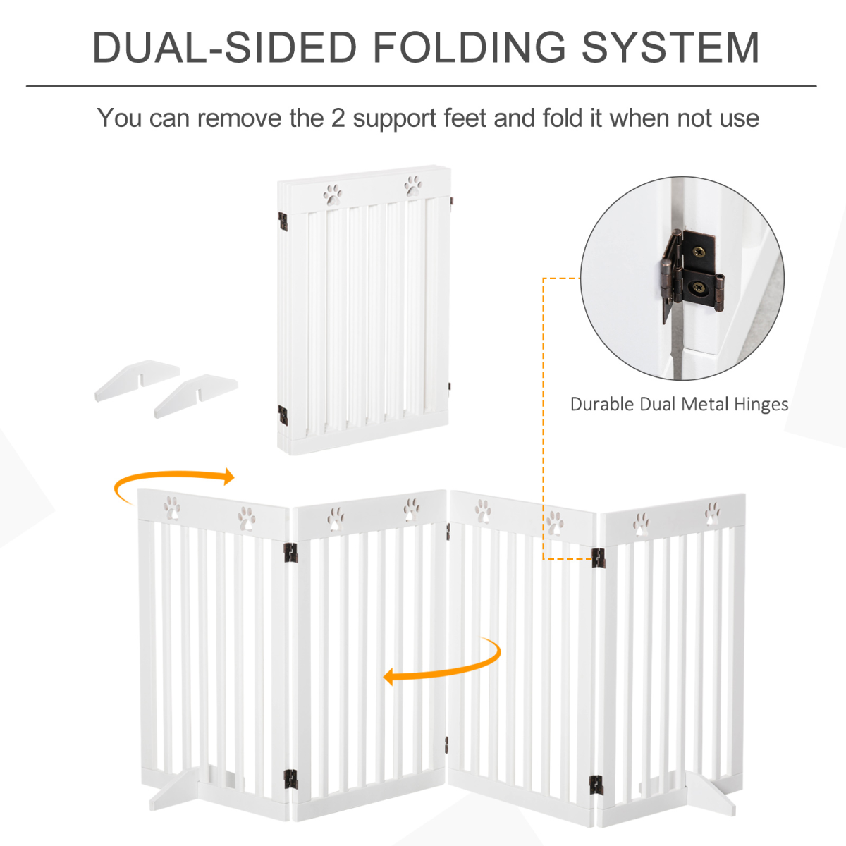 cortex-london-windsor-foldable-white-dog-safety-barrier-mdf-paw-pattern-support-feet
