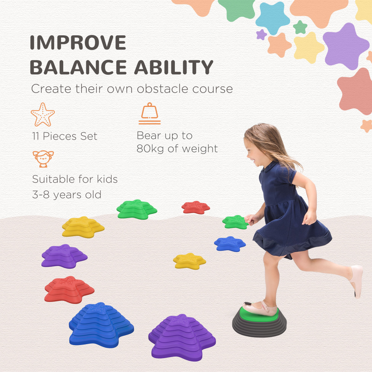 cortex-london-windsor-kids-balance-stepping-stones-11-piece-multicoloured