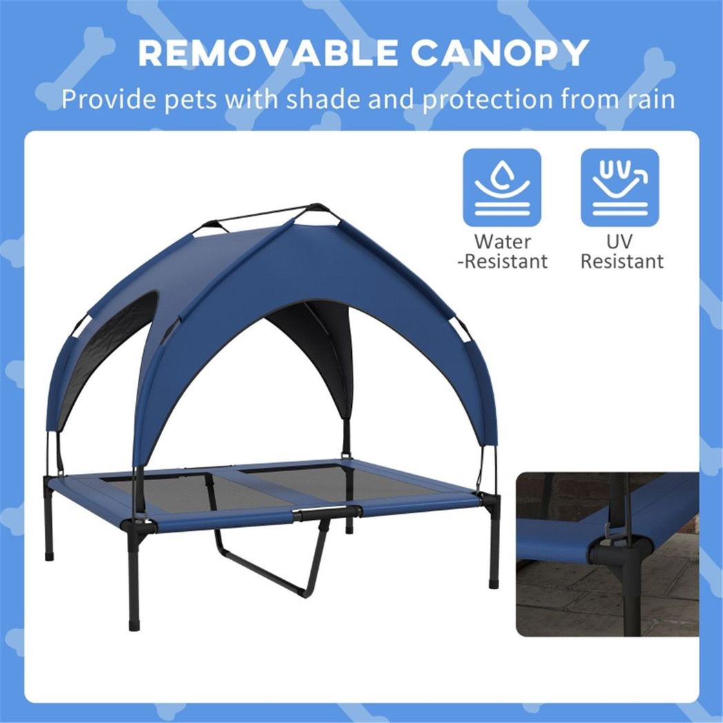 cortex-london-windsor-elevated-canopy-pet-bed-dark-blue