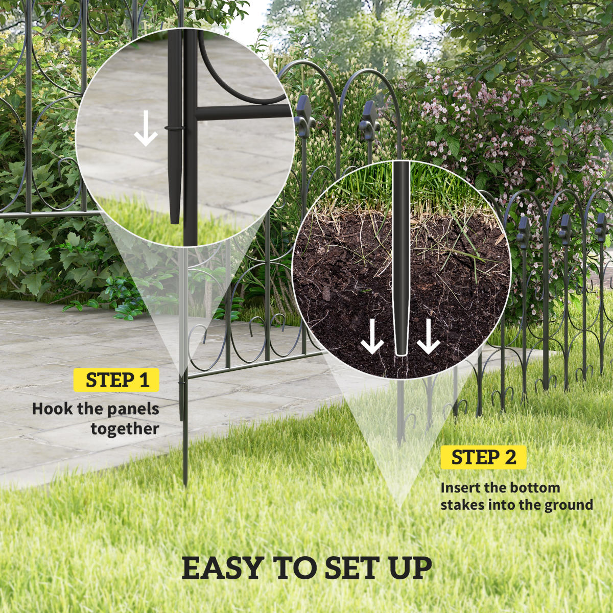 cortex-london-windsor-5-piece-garden-metal-border-edging-fence