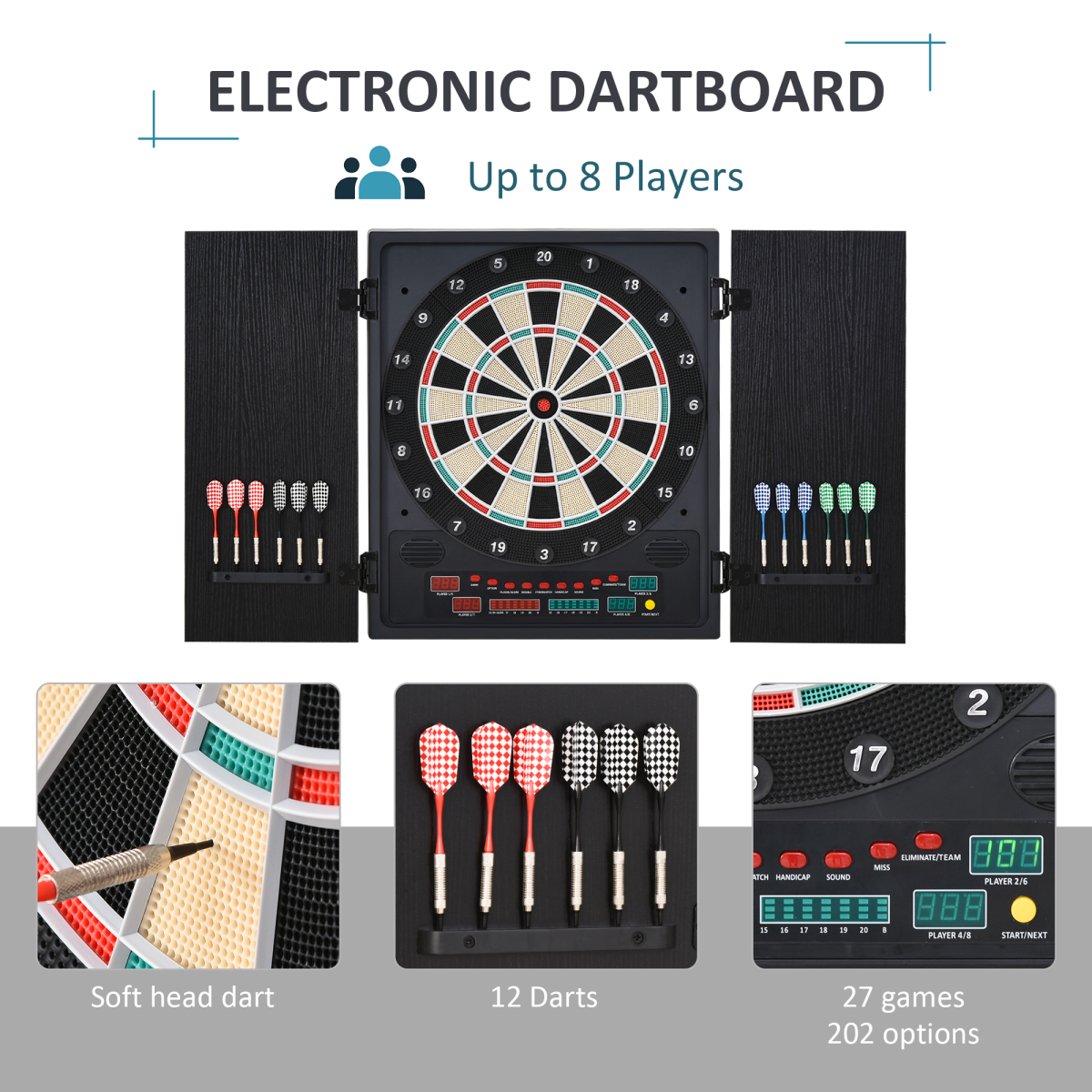 cortex-london-windsor-electronic-dartboard-led-scoreboard-27-games-storage-cabinet
