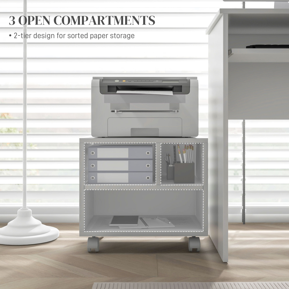 cortex-london-windsor-white-printer-stand-storage-cart-on-wheels