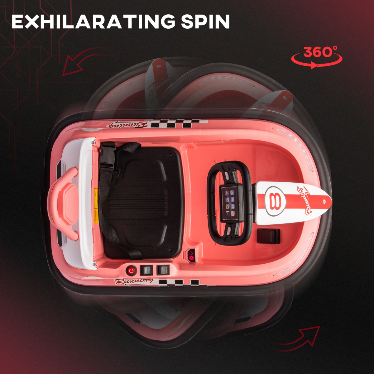 cortex-london-brighton-6v-kids-bumper-car-360-spin-pink