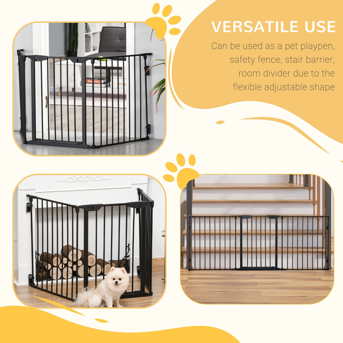cortex-london-windsor-3-panel-black-dog-gate-playpen-walk-through-door