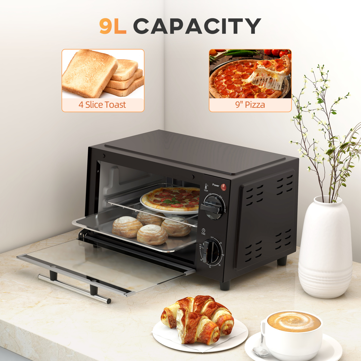 cortex-london-york-mini-oven-9l-countertop-electric-grill-toaster-750w