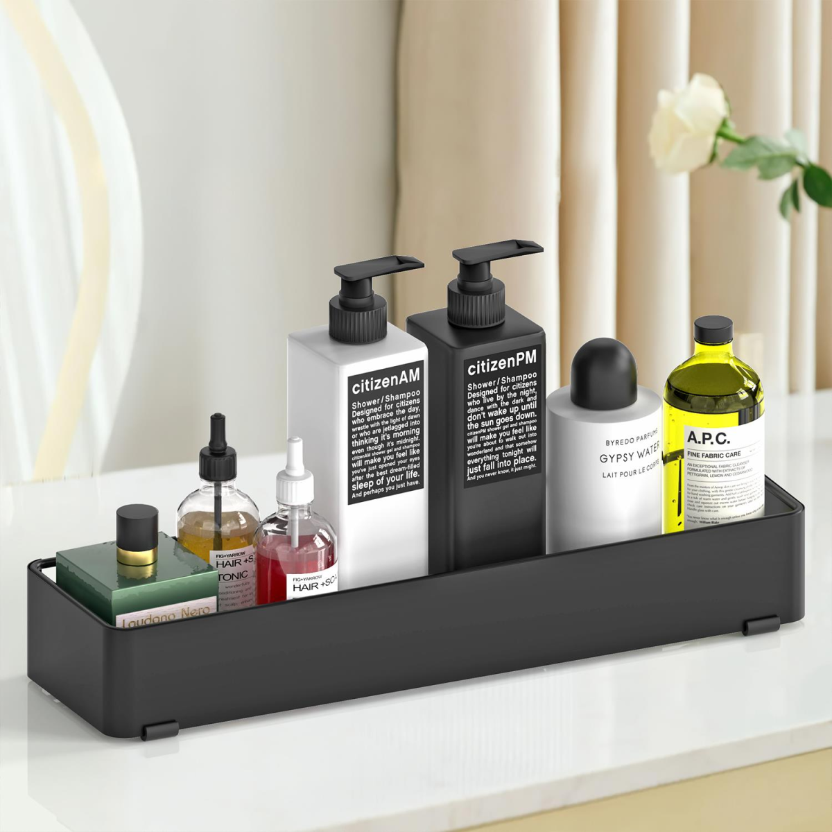VINSANI 2pc BLACK SHOWER CADDY 1010503