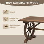Garden Coffee Table Patio Display Desk Natural Fir Wood Water-Resistant Dining