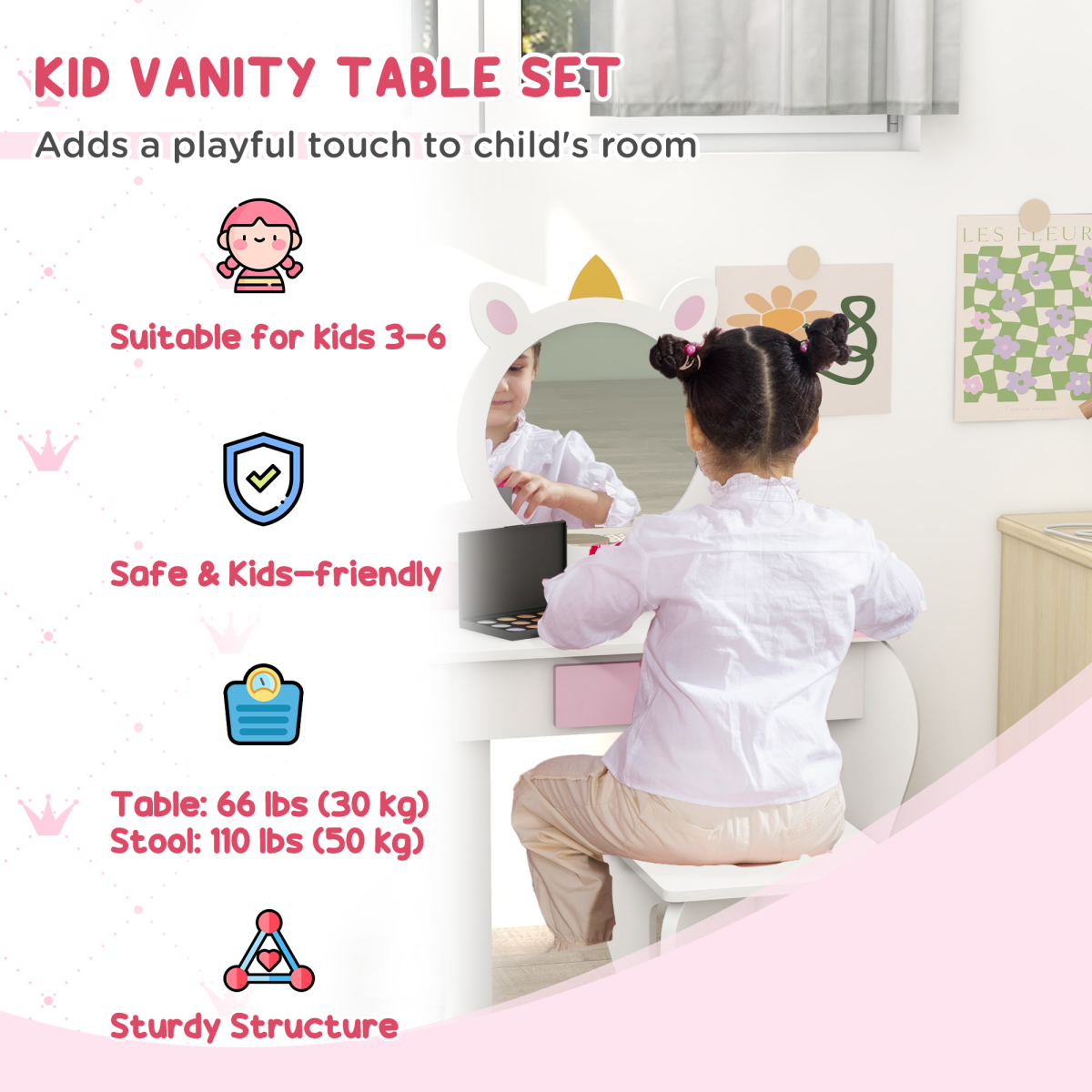 cortex-london-windsor-unicorn-kids-dressing-table-white