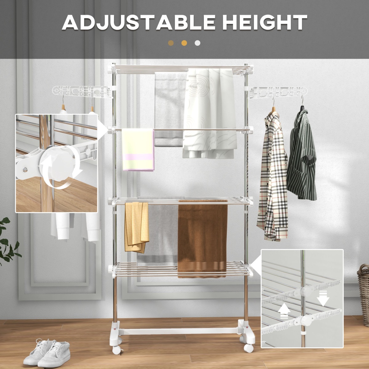 cortex-london-windsor-four-layer-folding-clothes-rail-with-wheels-white-silver