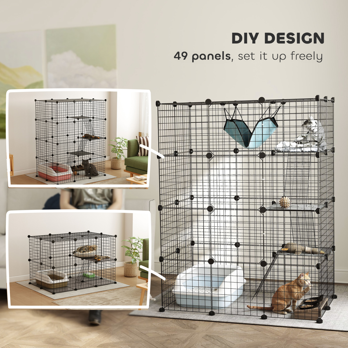 cortex-london-windsor-customisable-four-tier-cat-playhouse-black-steel-pp