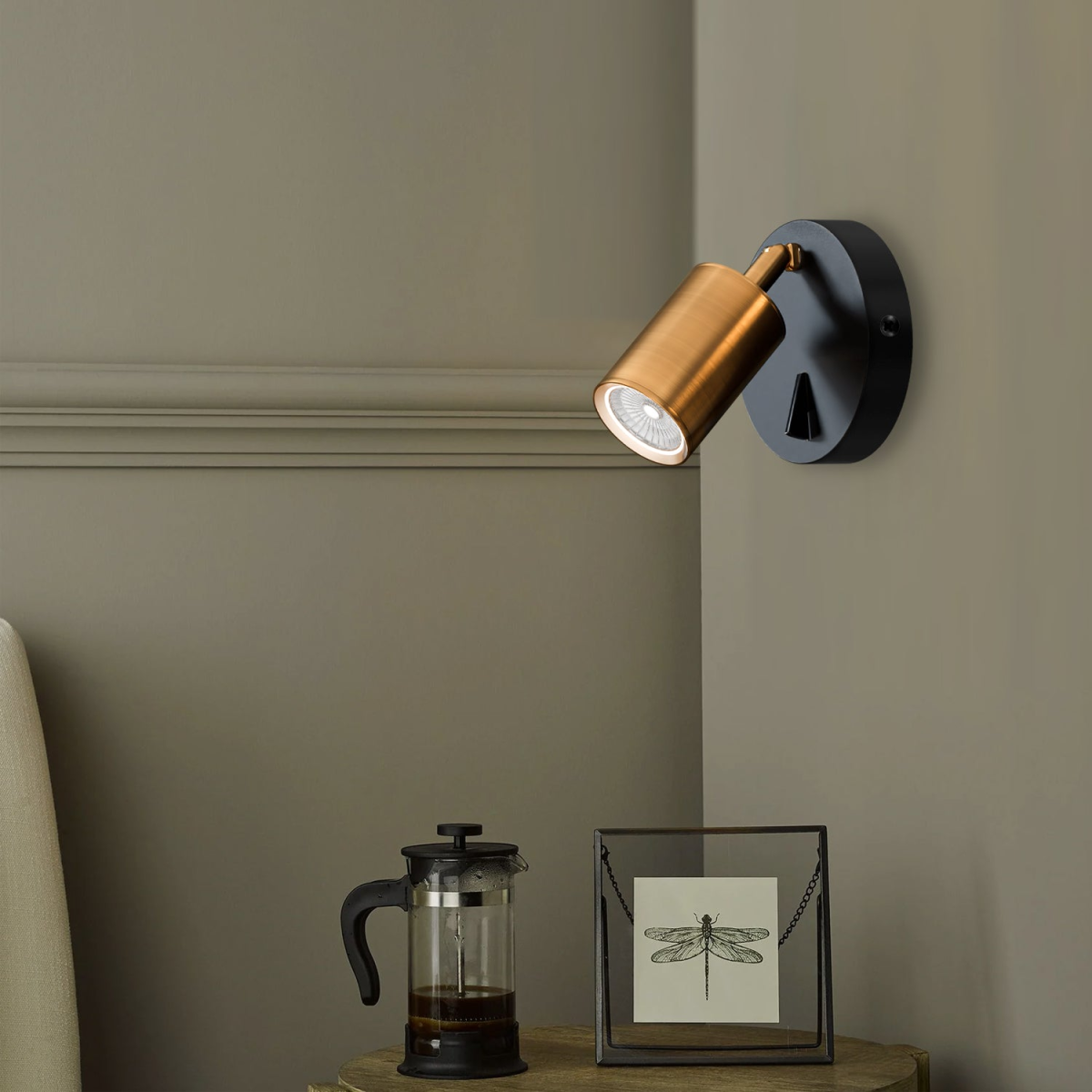 cortex-london-windsor-brass-gu10-rotatable-spotlight-wall-light
