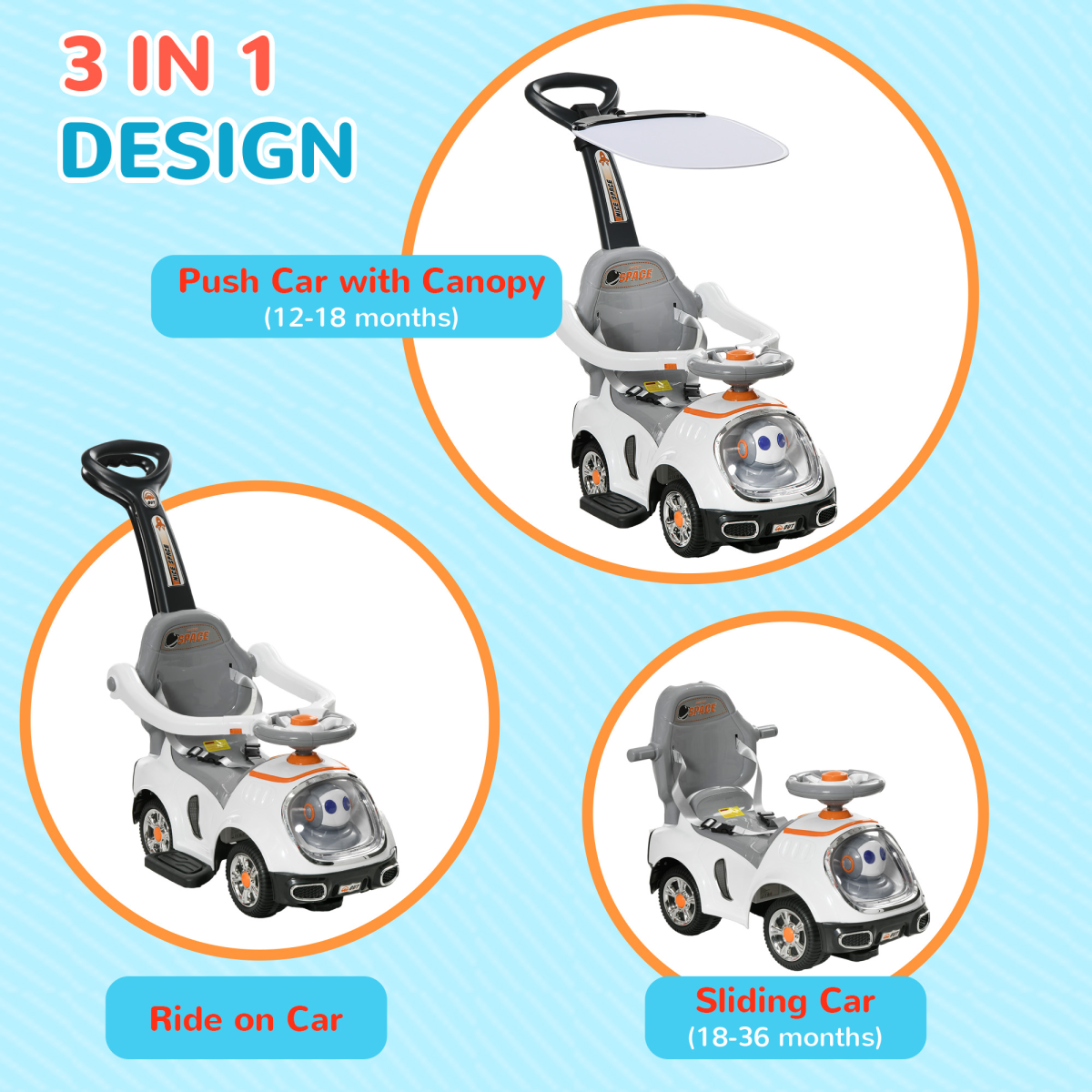 cortex-london-windsor-robot-3-in-1-ride-on-push-car-white