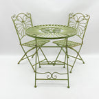AcaciaHome Durable and Stylish Metal Garden Bistro Set – 3-Piece Outdoor Round Table and Comfortable Chairs, Durable Iron and Steel Construction, Perfect for Relaxing outdoor and garden (Green)