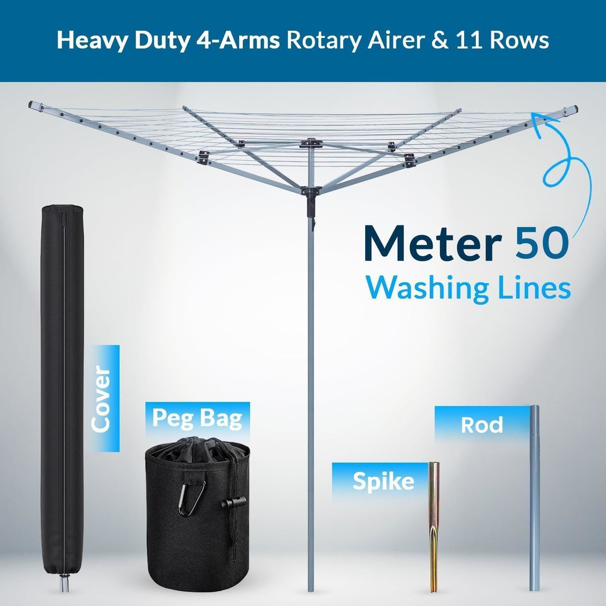 cortex-london-windsor-60m-rotary-washing-line-airer-metal-spike-cover