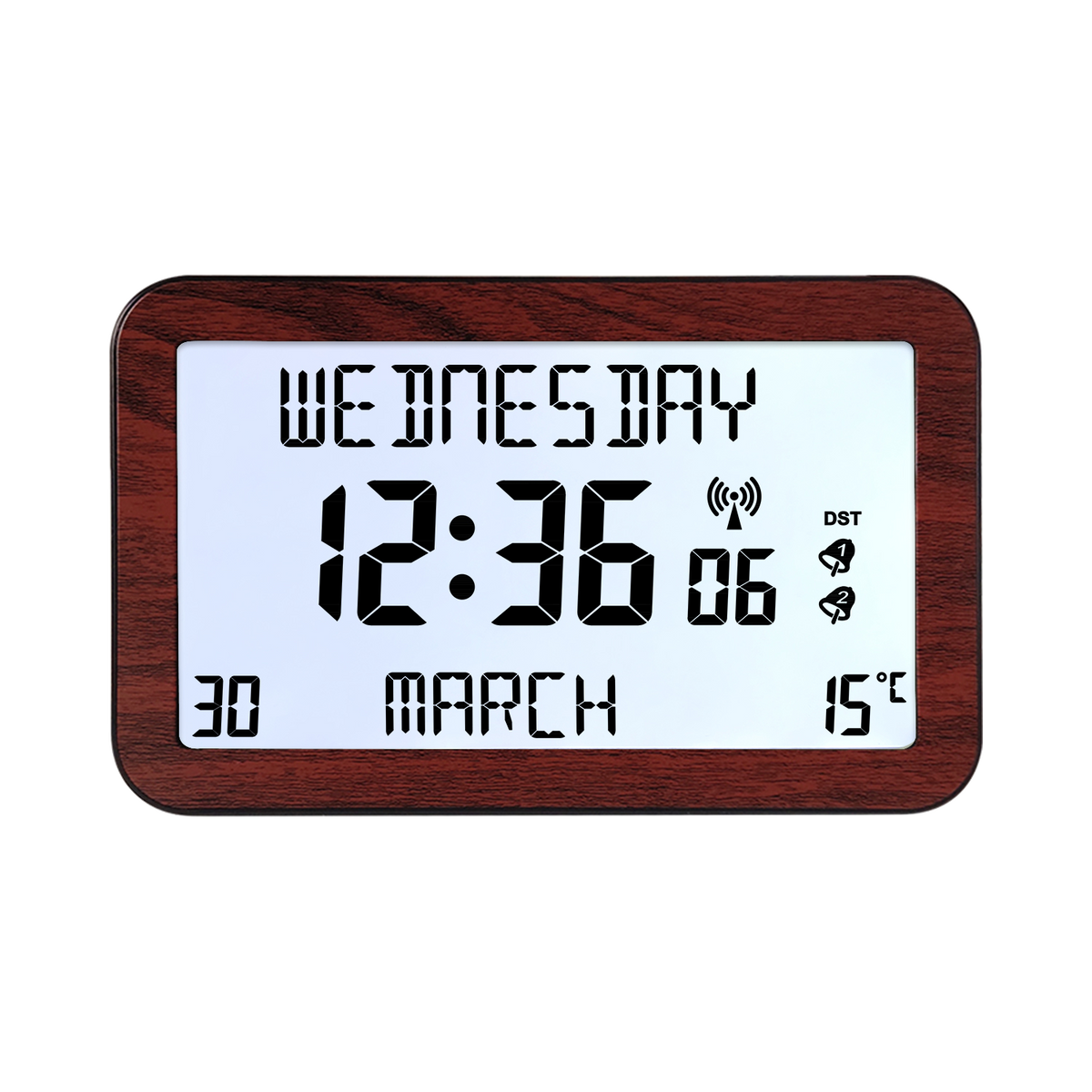 Backlit Easy to Read Full Disclosure Clock Wood
