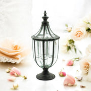 Durable and Stylish Metal Glass Candle Lantern – Antique-Inspired Holder with Decorative Shape, Perfect for Garden, Patio, or Home Décor, Functional and Durable Lighting Accent