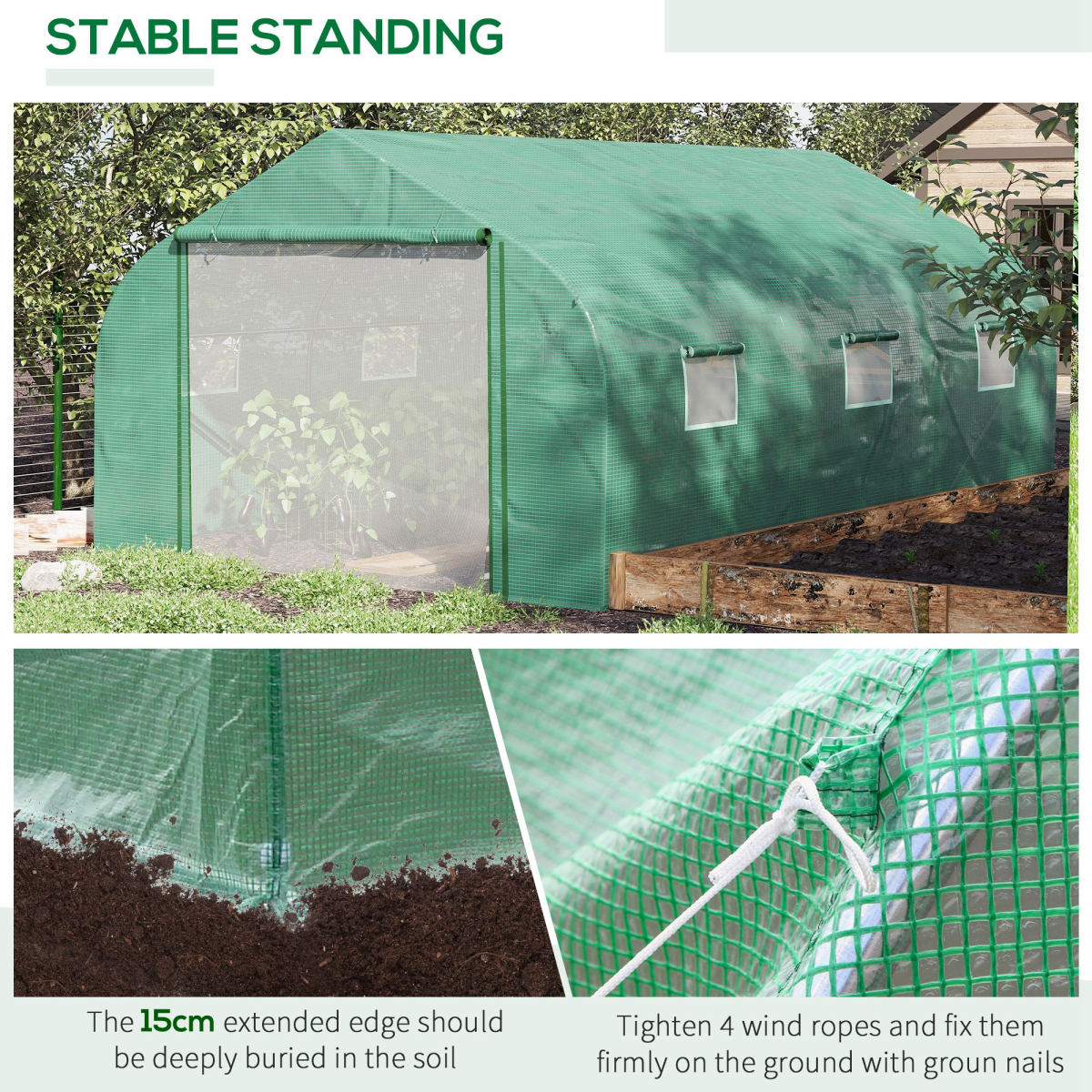 cortex-london-windsor-walk-in-polytunnel-tent-4-point-47-x-3-x-2m-green-pe-cover-six-mesh-lined-windows
