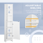 MDF 6-Tier Tall Bathroom Storage Cabinet White