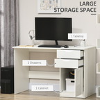 Computer ,Workstation White w/ Drawers Home Office