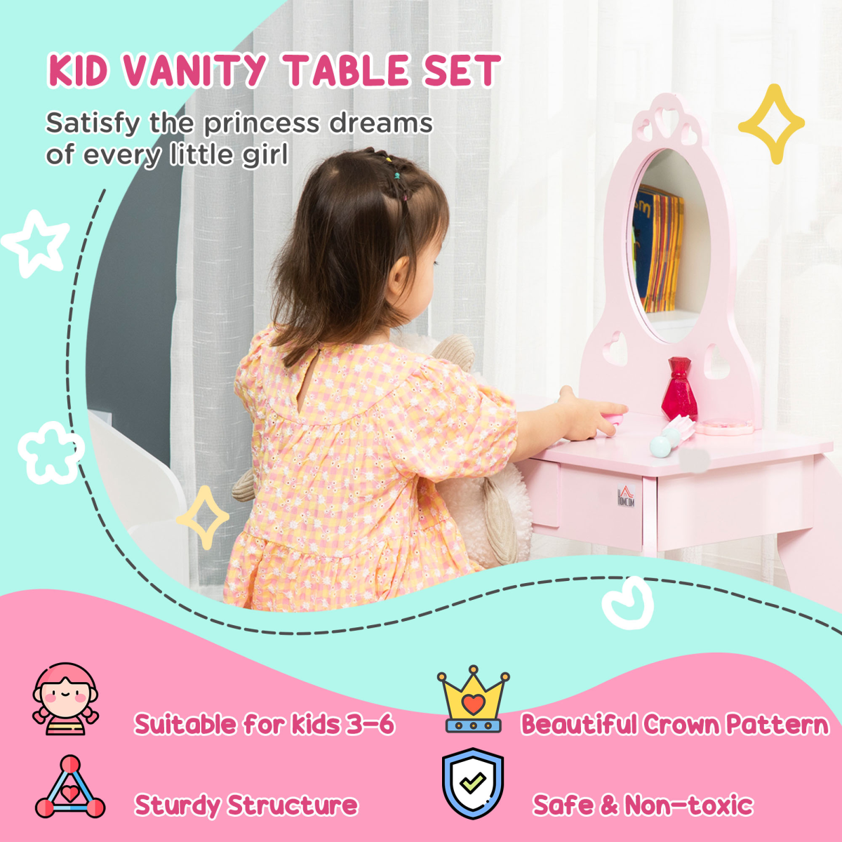 cortex-london-windsor-kids-vanity-table-stool-mirror-pink