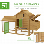 Small Chicken Coop Hen Cage Nesting Box Outdoor Run Wood Color 150.5 x 54 x 87cm
