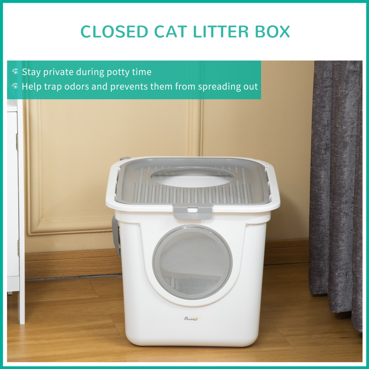 cortex-london-windsor-white-cat-litter-tray-front-entrance-top-exit