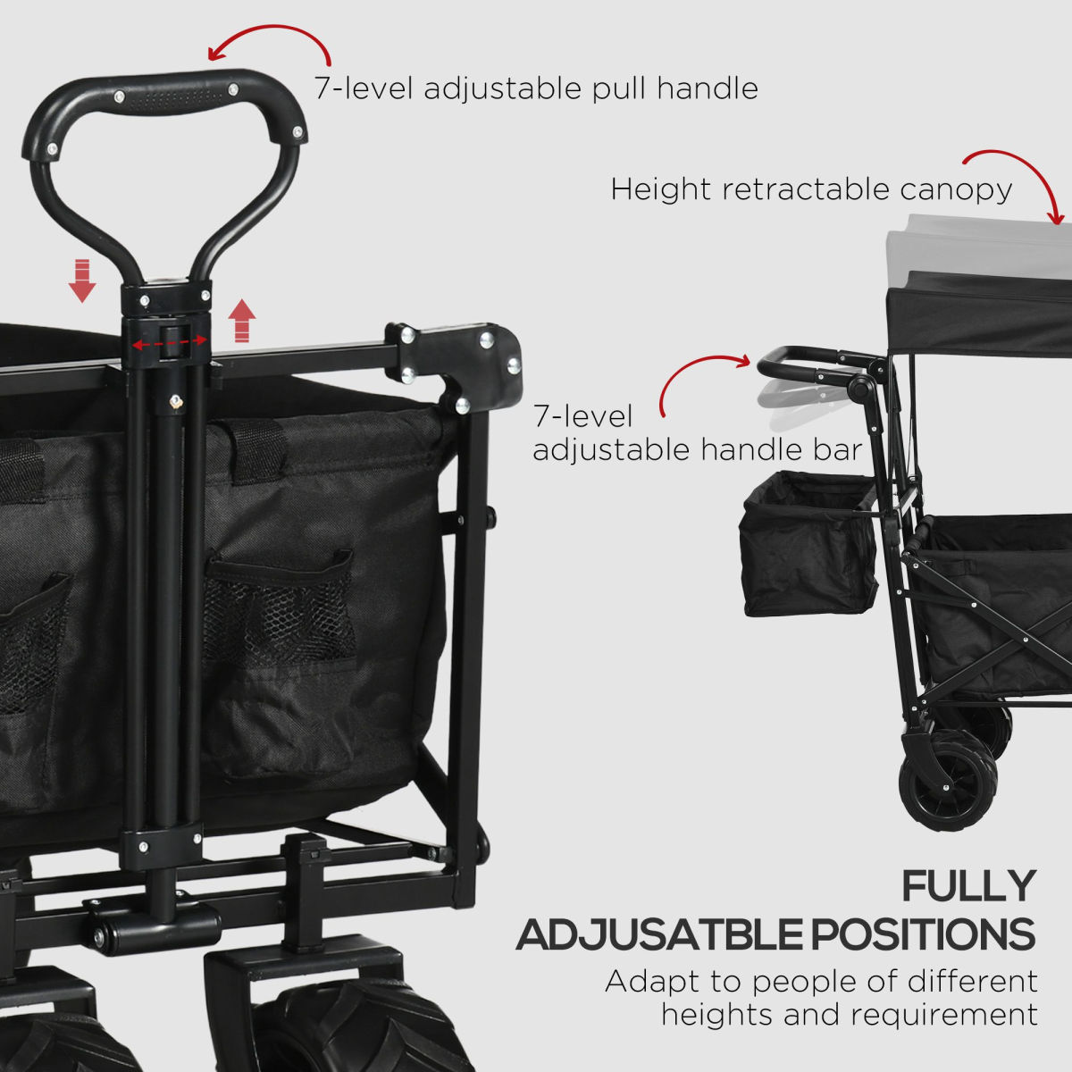 cortex-london-windsor-folding-trolley-cart-four-wheels-canopy-black