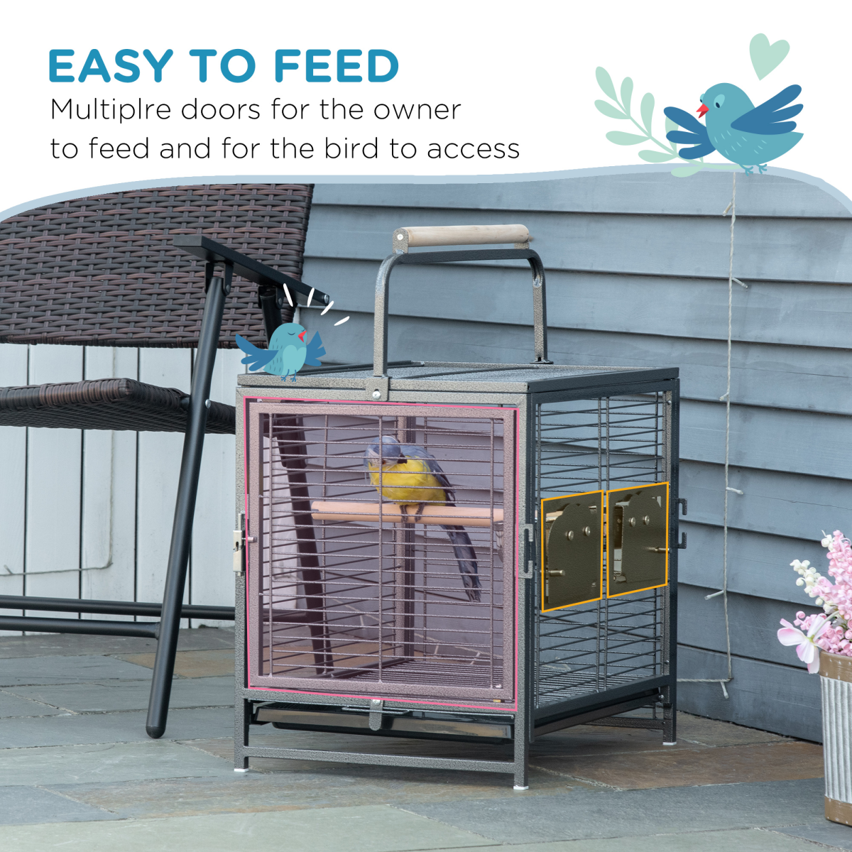 cortex-london-windsor-parrot-cage-bird-carrier-black-wooden-perch