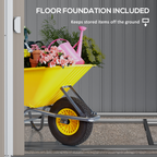 Outsunny 5 x 7FT Garden Shed with Foundation Lean to Metal Tool Shed White