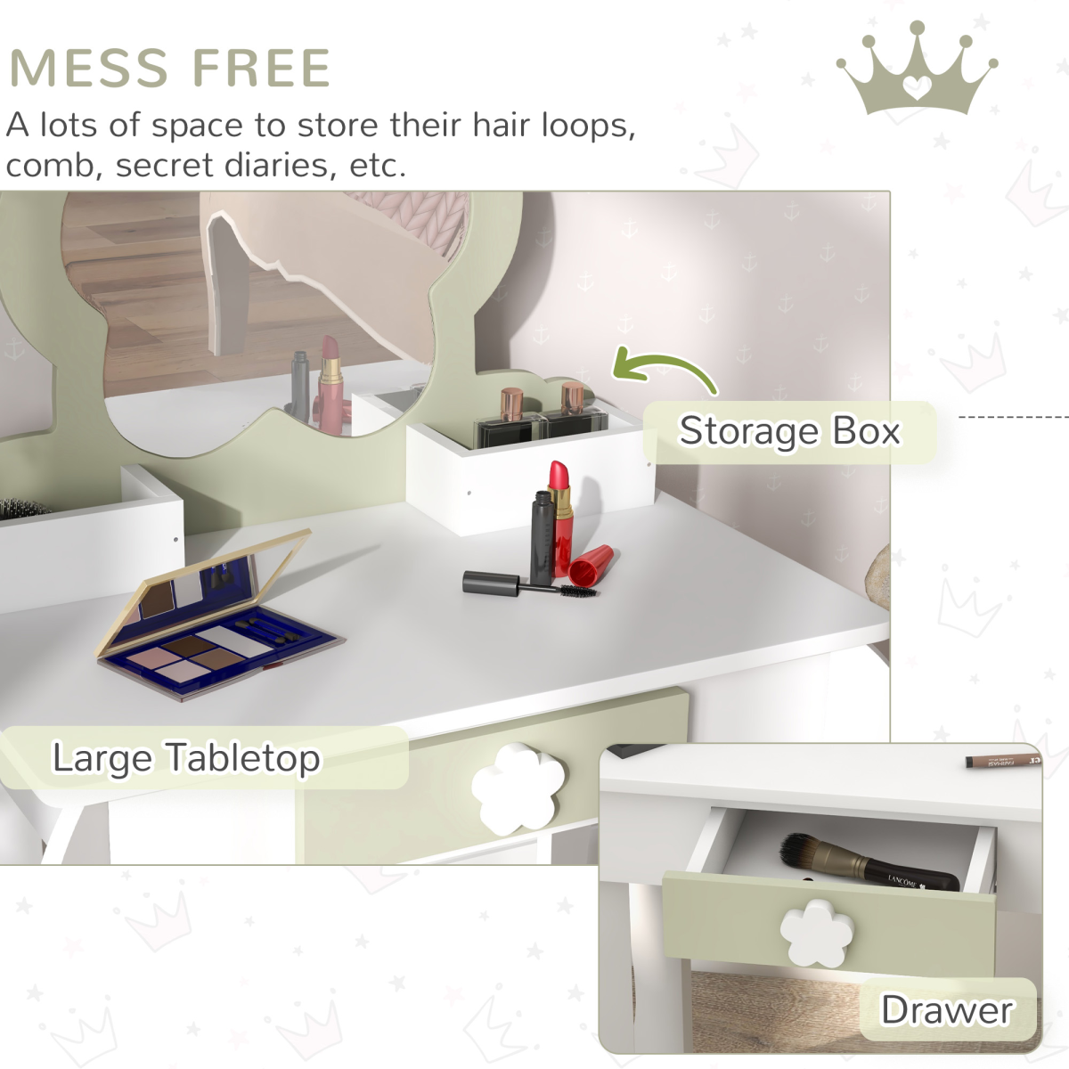 cortex-london-windsor-flower-kids-vanity-table-set-white-yellow
