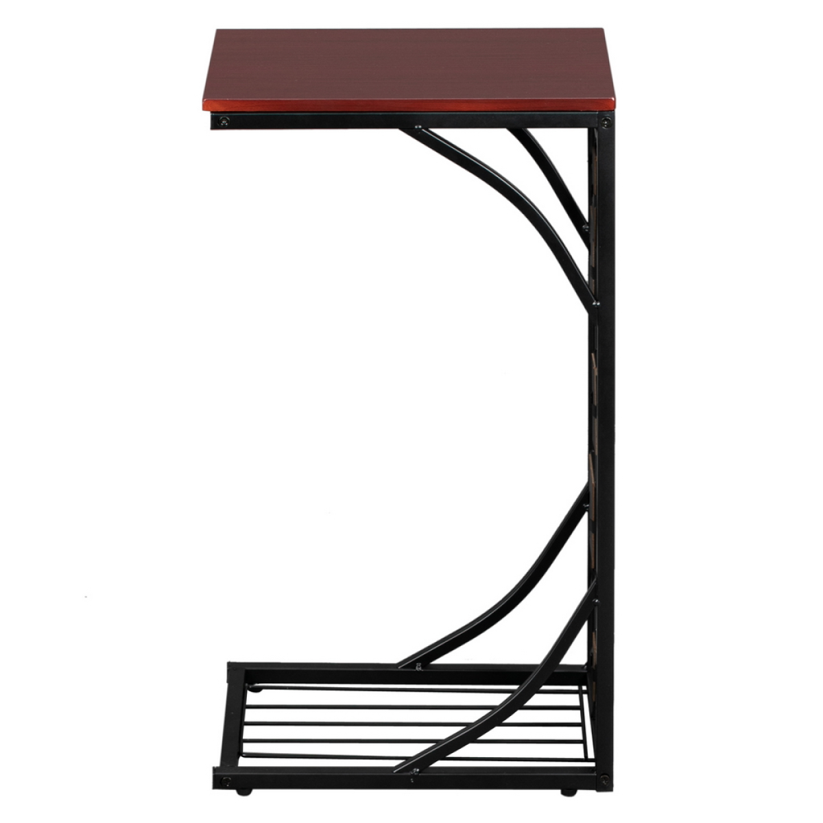 cortex-london-windsor-c-shaped-end-table-brown-gravel-pattern-black-powder-coated-base