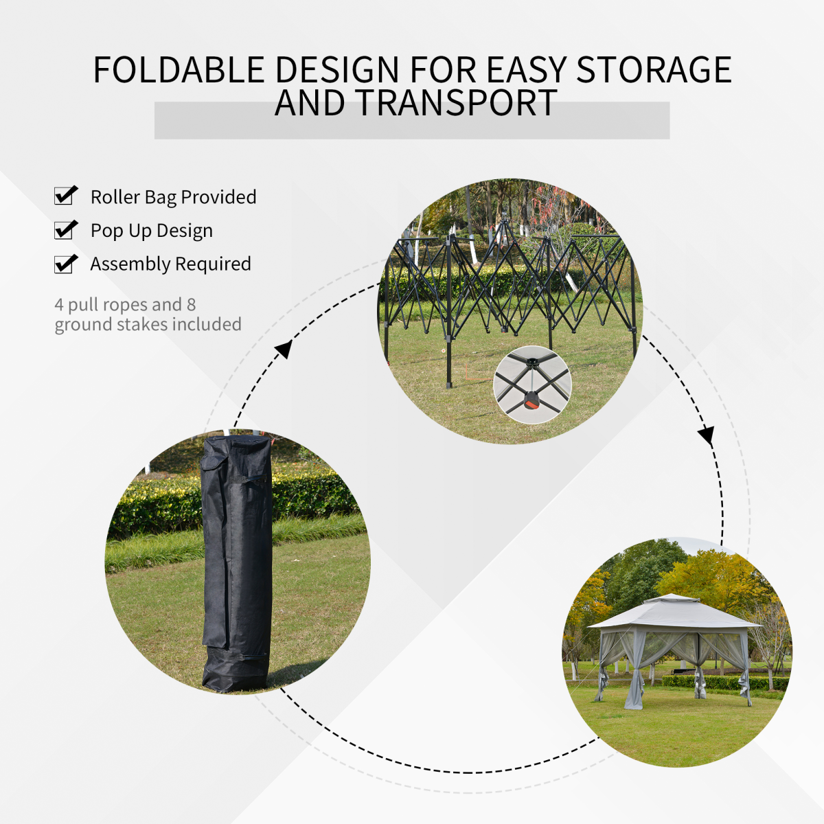 3.6 x 3m Foldable Pop-up Party Steel Frame Oxford w/ Roller Bag