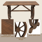 Garden Coffee Table Patio Display Desk Natural Fir Wood Water-Resistant Dining