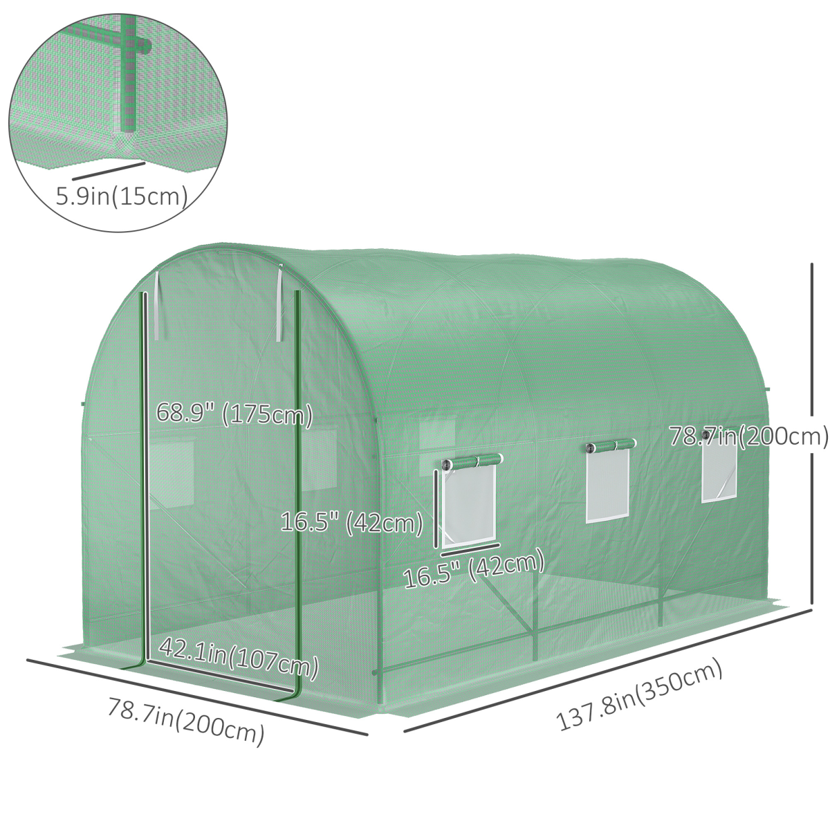 cortex-london-kew-walk-in-tunnel-greenhouse-deep-green-pe-mesh-cloth-steel-tube-frame