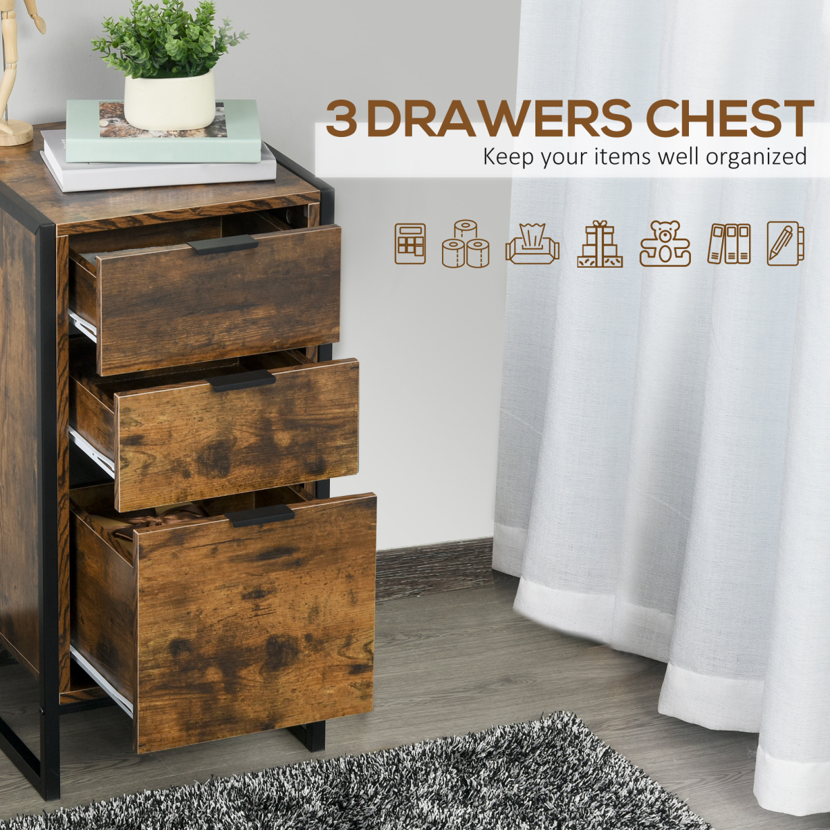 cortex-london-camden-industrial-three-drawer-storage-chest-brown-steel-frame