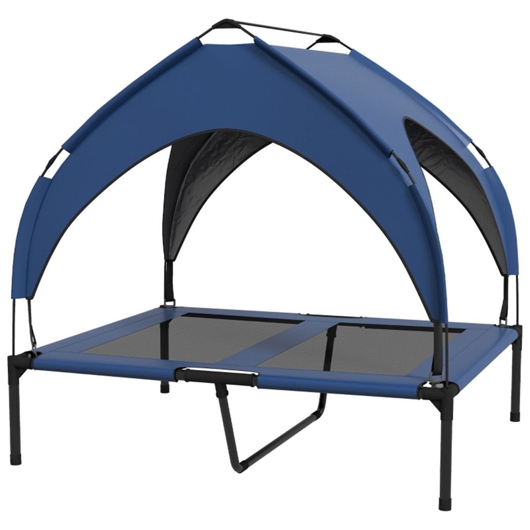 cortex-london-windsor-elevated-canopy-pet-bed-dark-blue