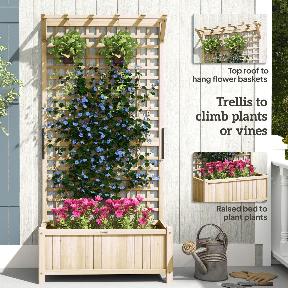 cortex-london-york-fir-wood-planter-trellis-garden-box-natural-wood-finish