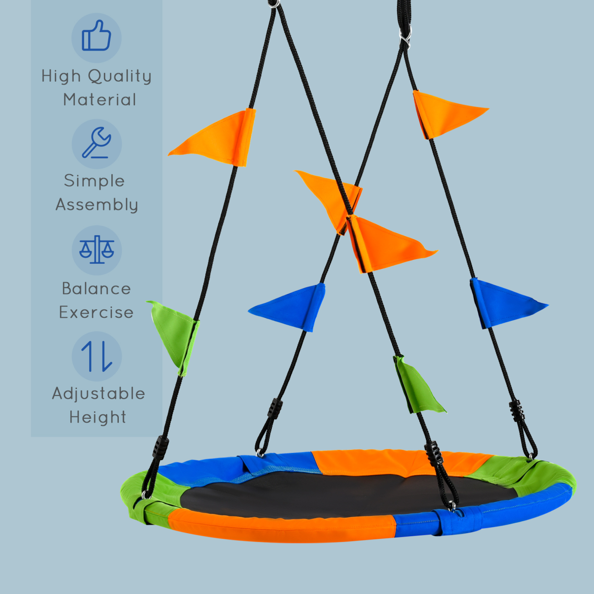 cortex-london-windsor-saucer-tree-swing-adjustable-rope-blue-green-orange