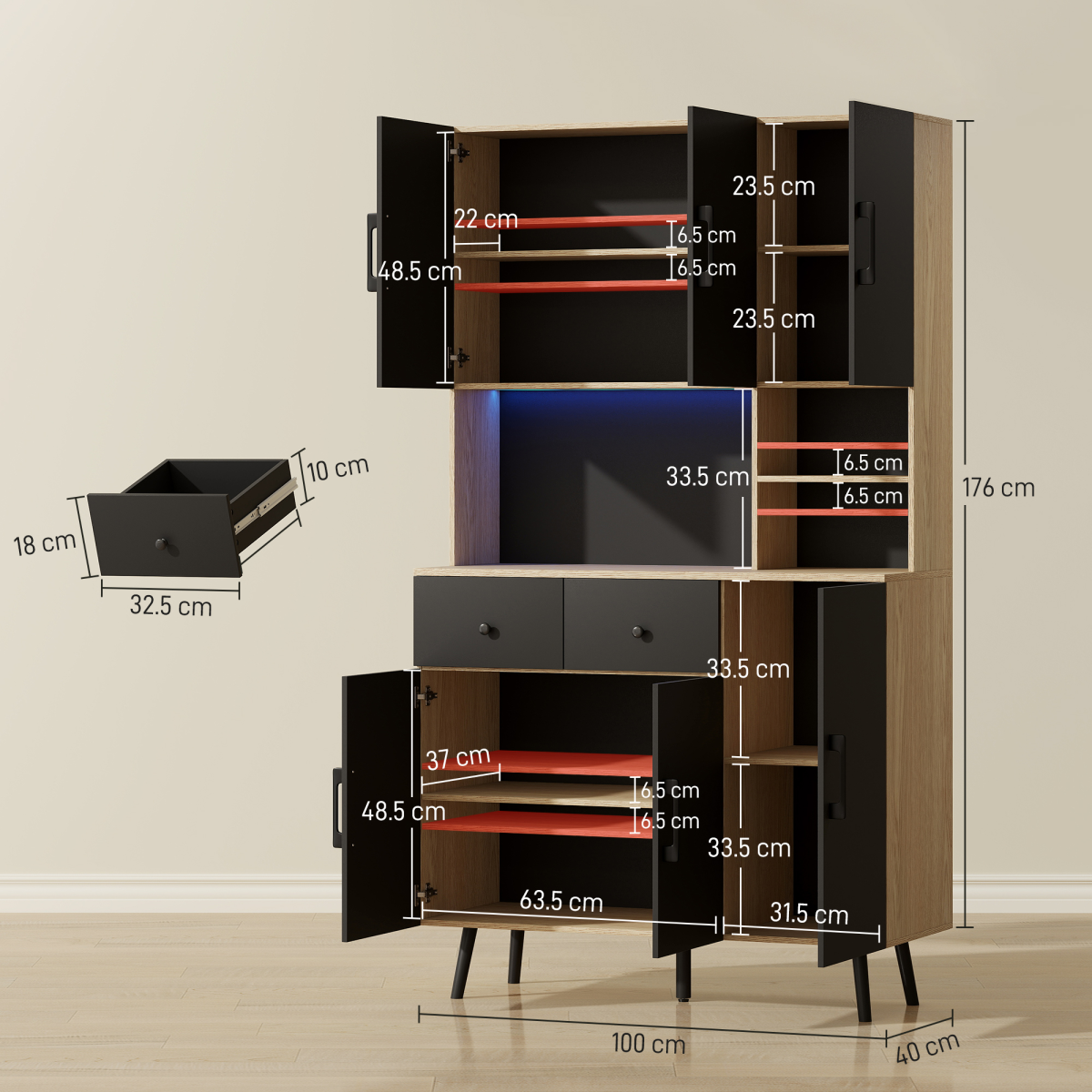 cortex-london-windsor-oak-led-kitchen-storage-cupboard