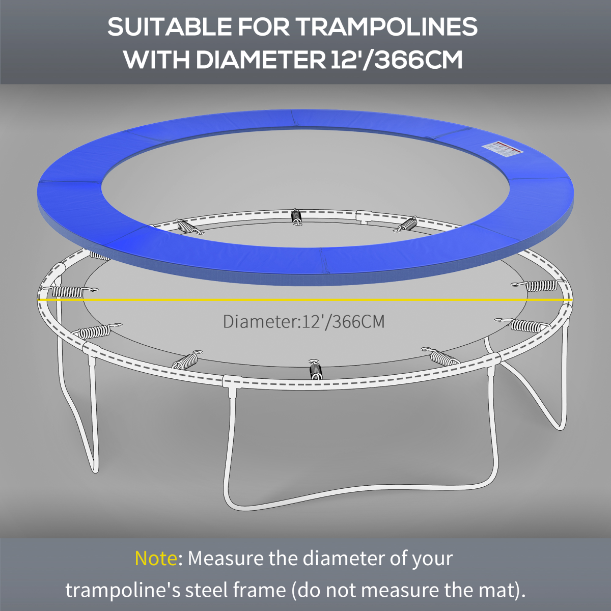 cortex-london-york-12ft-trampoline-safety-pad-blue